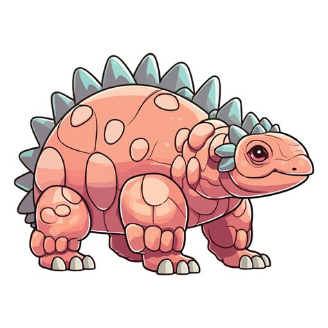 Playful Prehistoric Pal Ankylosaurus Dinosaur Illustration AI ...