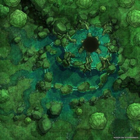 The Druid Grove Battle Map (30x30 Grid) : battlemaps | Fantasy map, Tabletop rpg maps, Dungeon maps