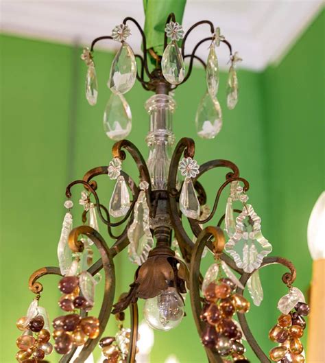 Proantic: Wrought Iron And Fruit Chandelier (1950)