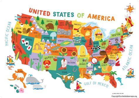 US Map for Kids | Printable USA Map for Kids