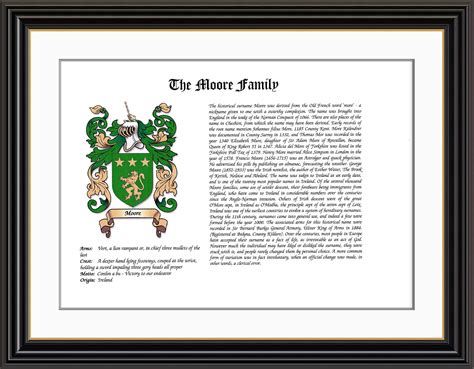 Moore Family Coat of Arms and Family History Print - Etsy