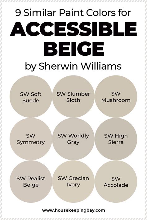 the 9 similar paint colors for accessible beige by sherylin williams