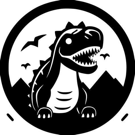 Dinosaur - Black and White Isolated Icon - Vector illustration 24571267 ...