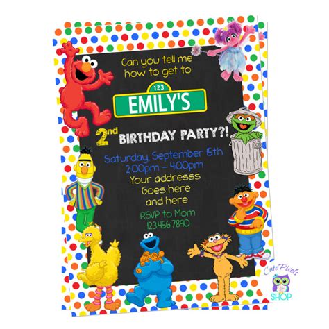 Sesame Street Birthday Invitation - Sesame Street Party – Cute Pixels Shop