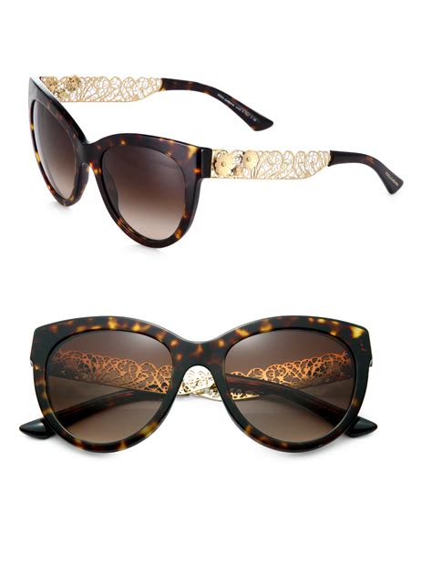 Dolce & gabbana Filigree Cat'S-Eye Sunglasses in Brown | Lyst