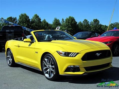 2017 Triple Yellow Ford Mustang GT Premium Convertible #121245784 Photo ...