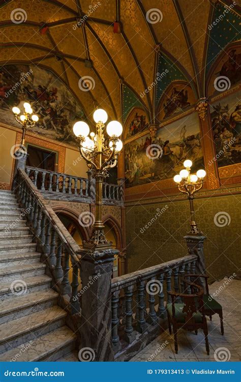 Drachenburg Castle Staircase, Konigswinter, Germany Editorial Stock ...