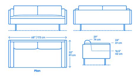 Bolster Two-Seater Sofa Dimensions & Drawings | Dimensions.Guide