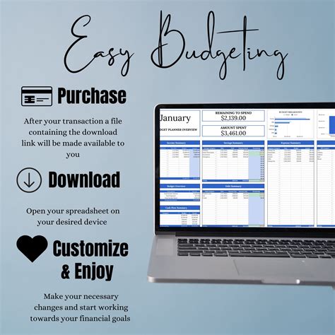 Budget Planner Google Sheets Budget Spreadsheet Template, Paycheck Budget Book Monthly Budget ...