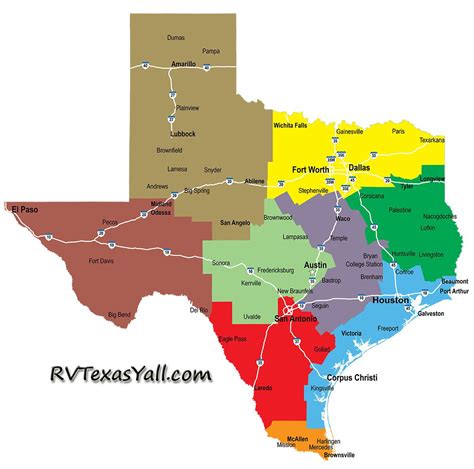 Regions of Texas | RVTexasYall.com