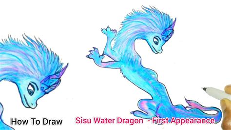 How To Draw + Colour Sisu The water Dragon 🐉 | Sisu Appears From Raya and the last Dragon movie ...