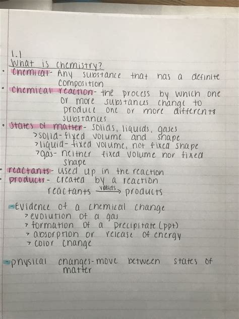 High School Chemistry Notes