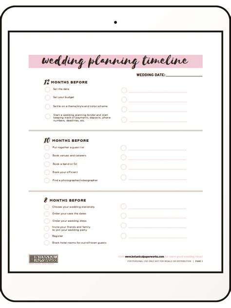 Wedding Planning Printables: Free Templates To Keep You Organized