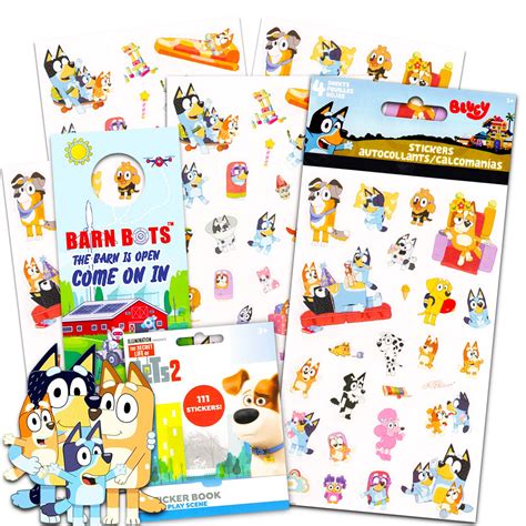 Buy Bluey Sticker Set for Kids - Bluey Party Supplies Bundle with 4 ...