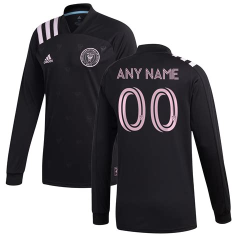 Men's Inter Miami CF adidas Black 2020 Inaugural Away Custom Replica ...