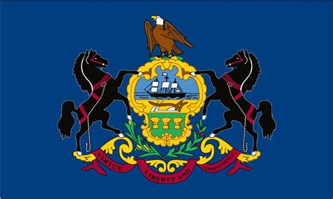 Pennsylvania - 2nd State. December 12, 1.787 | Us states flags, Flag coloring pages, State flags