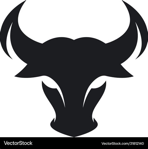 Bull head logo icon Royalty Free Vector Image - VectorStock