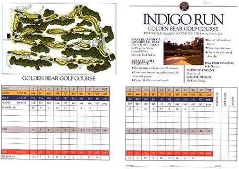 Golden Bear Indigo Run – Score Card | Hilton Head Golf Vacations