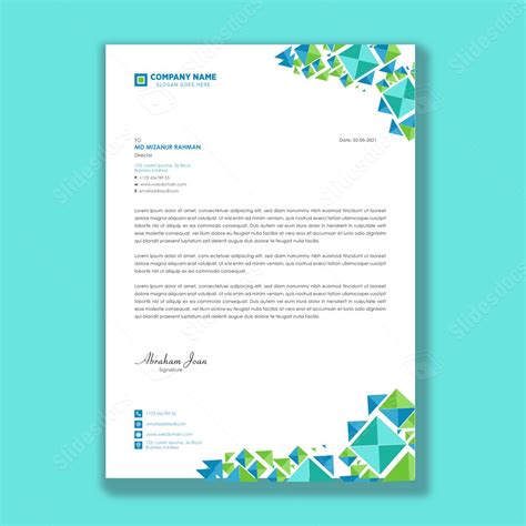 Letter Letterhead Business Memo Pad Professional Clean Abstract Word ...