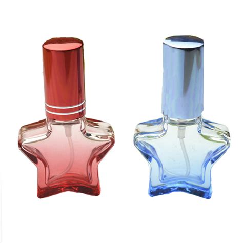 8ml empty color design fancy star shaped mini travel pocket perfume glass spray bottles, High ...