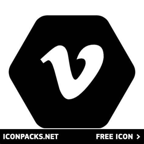 Free Vimeo Hexagon Black Logo SVG, PNG Icon, Symbol. Download Image.