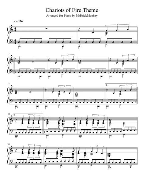 Vangelis Chariots of Fire Piano Theme Sheet Music Downloads