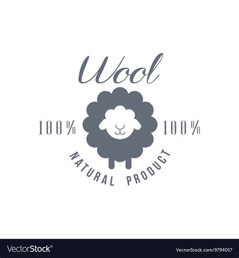 Natural wool product logo design Royalty Free Vector Image