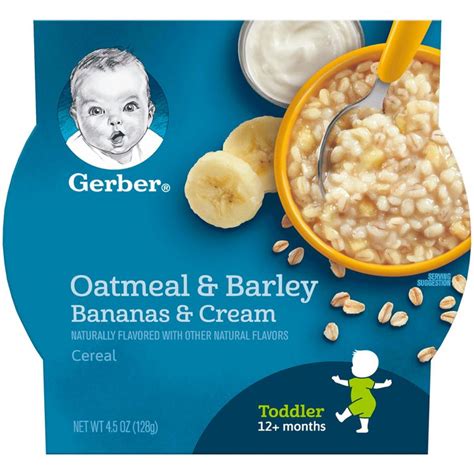 Gerber Oatmeal & Barley, Bananas & Cream Cereal, 4.5oz Tray Reviews 2020