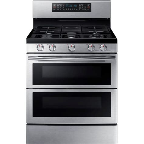 Samsung 30 in. 5.8 cu. ft. Double Oven Gas Range with Self-Cleaning ...