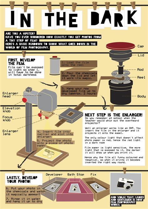 Dark room photography developing film infographic | Dark room photography, Film camera ...