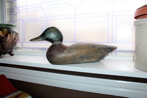 Antique Duck Decoy Carved Wood Original Paint Rustic Farmhouse Decor