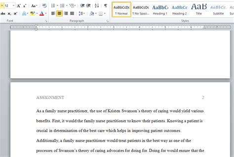 Critique Kristen Swanson’s Theory of Caring and examine its application ...