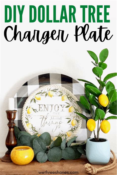 DIY Charger Plate Decor Dollar Tree Craft - We Three Shanes