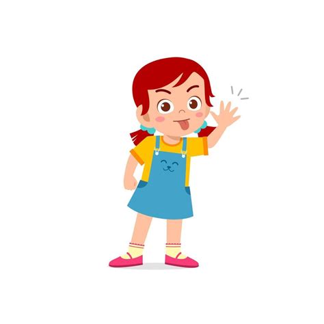 cute little kid girl showing grimace face expression gesture 7942681 Vector Art at Vecteezy