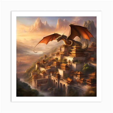 Dragon City Art Print by Fantasy/Sci-fi Art Collection - Fy