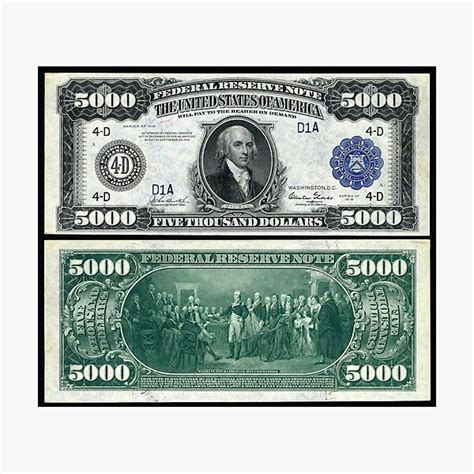 "$5000 Bill (Series 1918, US)" Photographic Print for Sale by cartoon ...