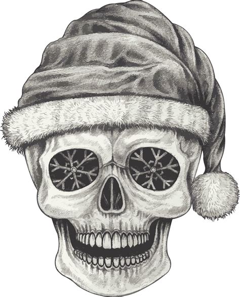 Surreal fancy santa claus skull.Hand drawing and make graphic vector. 23171542 Vector Art at ...