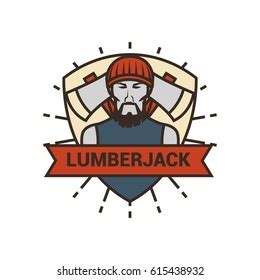 Lumberjack Logo Design Template Isolated On Stock Vector (Royalty Free ...