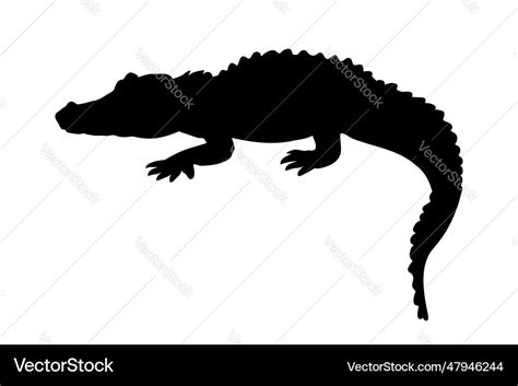 Crocodile alligator silhouette isolated Royalty Free Vector