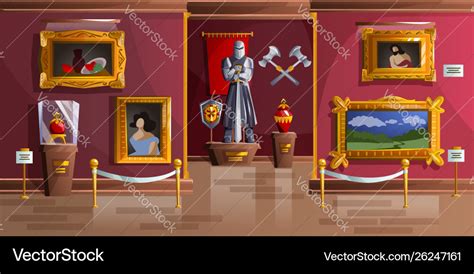 Museum exhibition room cartoon Royalty Free Vector Image