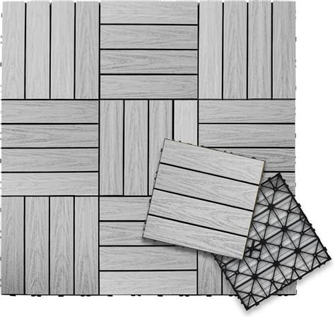 IKEA Outdoor Deck and Patio Interlocking Flooring Tiles (Brown-Stained) 902.342.26, 9 Sq Ft ...