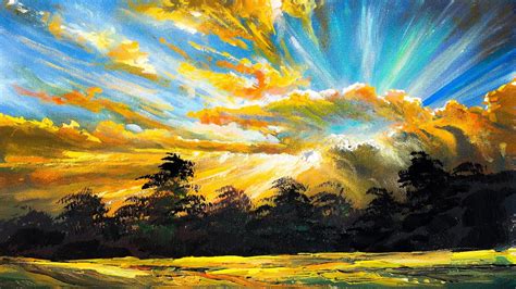 Sunlight Through Clouds Painting