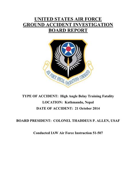 United States Air Force Ground Accident Investigation Board Report - DocsLib