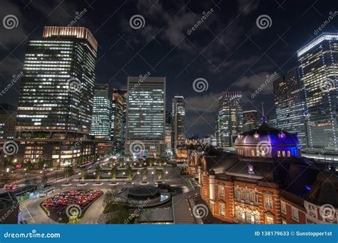 Night View at Tokyo Station in Tokyo, Japan Stock Image - Image of clear, feels: 138179633