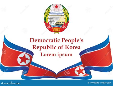 Flag of North Korea, Democratic People`s Republic of Korea. Vector ...