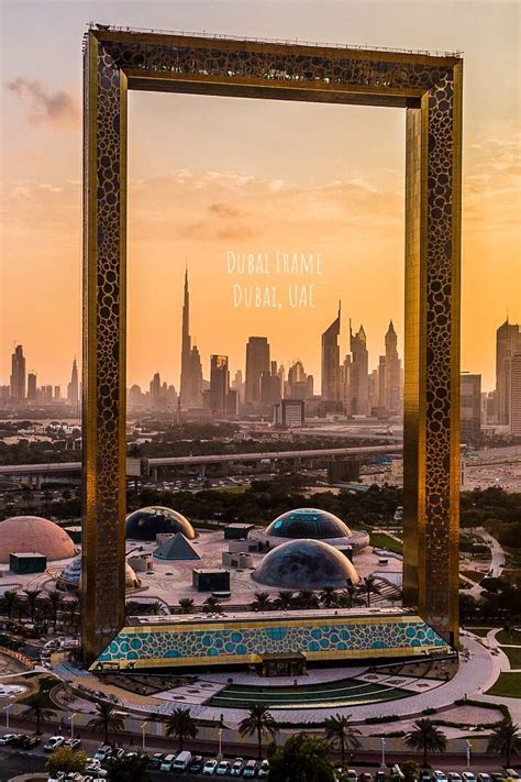 Dubai Frame in Dubai, UAE. The Dubai Frame is an architectural landmark in Zabeel Park, Dubai in ...