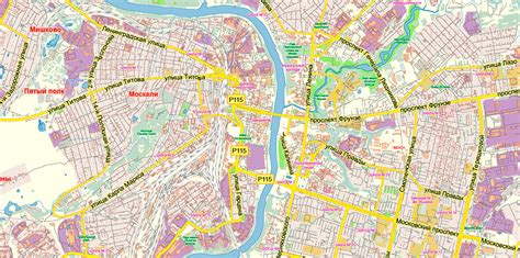 Vitebsk Belarus Map Vector Exact City Plan Low Detailed Street Map editable Adobe Illustrator in ...