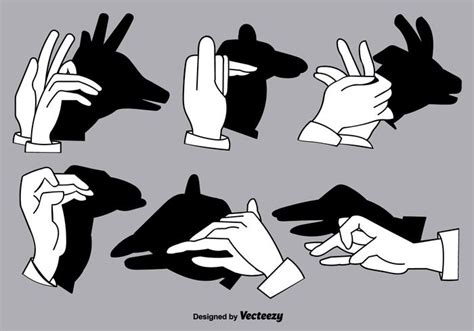 Set of Shadow Hand Puppets - Vector Elements 116969 Vector Art at Vecteezy