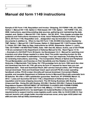 Fillable Online Manual dd form 1149 instructions Fax Email Print - pdfFiller