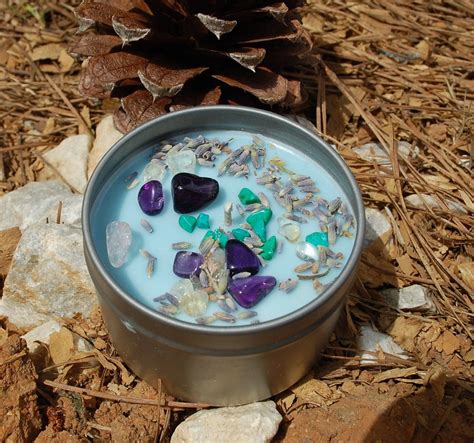 Candles with crystals . Healing crystals . Candles with | Etsy in 2021 | Energy candles ...